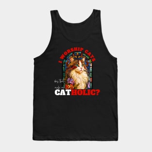 I worship cats does that make me catholic? Black Tank Top